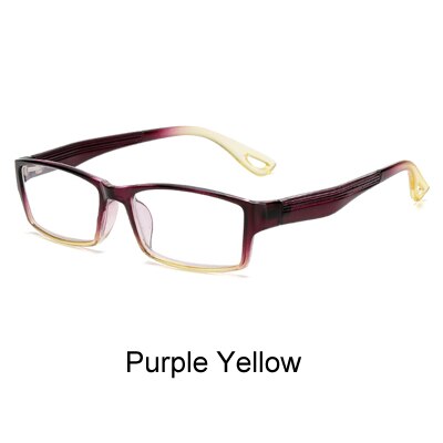 Ralferty Square Reading Glasses Men Women Anti-Fatigue Glasses Diopter Spectacles Point A9895 +1.0 1.5 2.0 2.5 Reading Glasses Ralferty China +100 Purple Yellow
