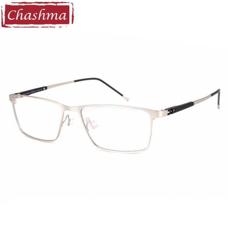 Men's Eyeglasses Alloy Frame Big Circle 140 9244 Frame Chashma Silver  
