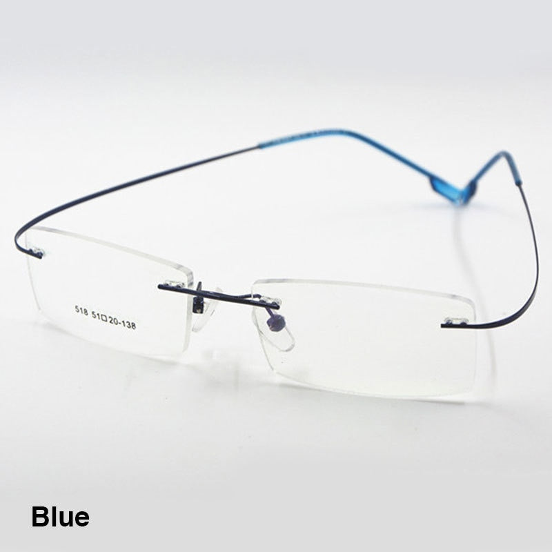 Reven Jate Flexible Titanium Alloy Rimless Eyeglasses Frame For Glasses Eyewear For Women And Men Rimless Reven Jate Blue  