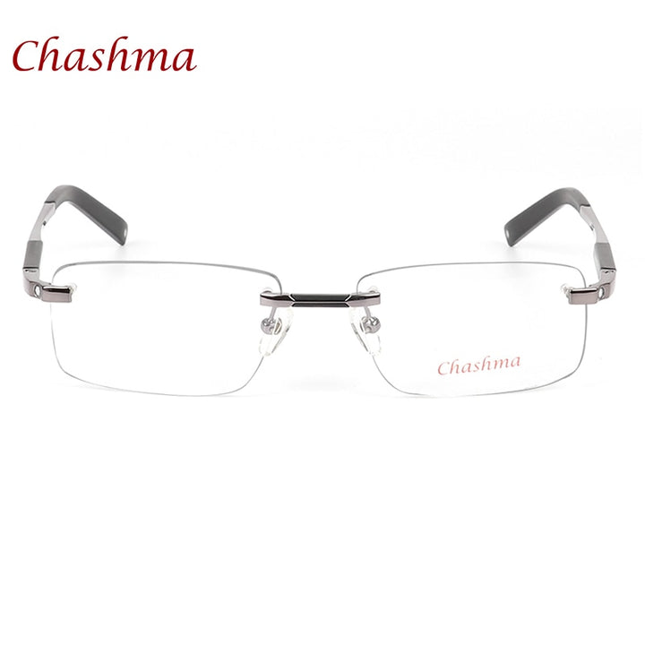 Chashma Ochki Men's Rimless Rectangle Titanium Eyeglasses 0349 Rimless Chashma Ochki   
