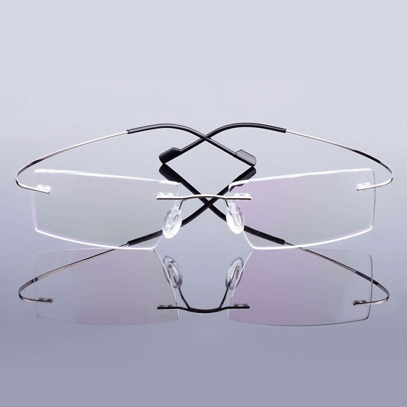 Hotochki Unisex Rimless Titanium Frame Customizable Lens Shape Eyeglasses 5018 Rimless Hotochki   