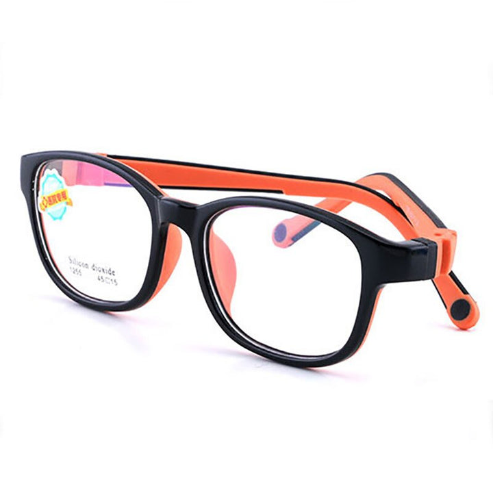 Reven Jate 1255 Child Glasses Frame For Kids Eyeglasses Frame Flexible Frame Reven Jate Orange  