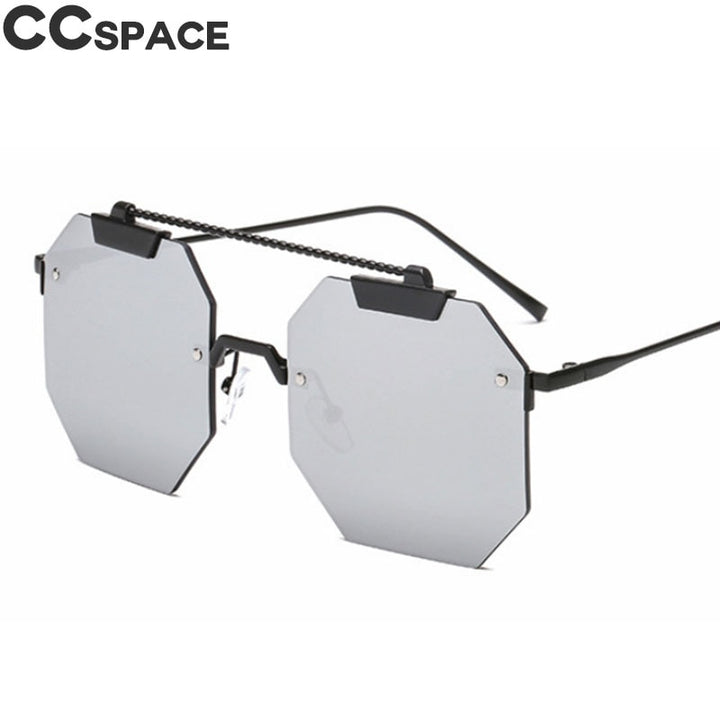 CCSpace Women's Rimless Polygon Square Alloy Frame Sunglasses 47818 Sunglasses CCspace Sunglasses   