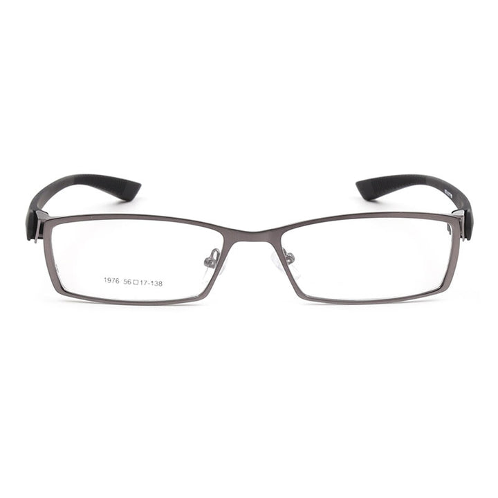 Men's Full Rim Alloy Frame Flexible Temple Eyeglasses N1976 Full Rim Bclear gray  