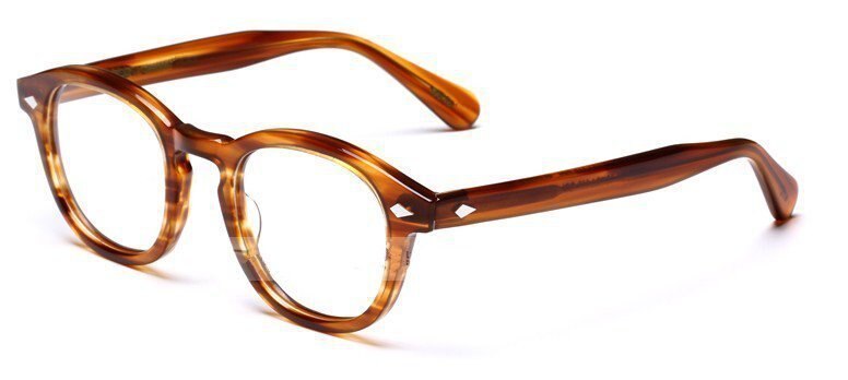 Unisex Full Round Acetate Frame Eyeglasses Three Sizes Frame Brightzone blonde size Small  