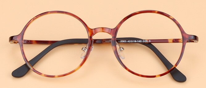 Unisex Eyeglasses Korean Tungsten Round 2063 Frame Brightzone Multi  
