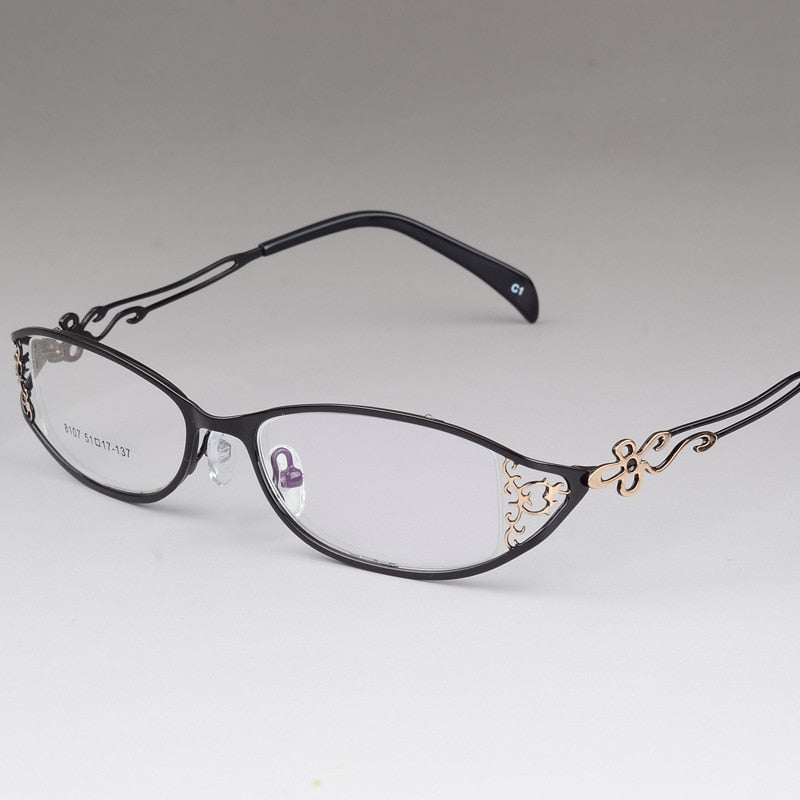 Women's Alloy Frame Full Rim Eyeglasses S8107 Full Rim Bclear   