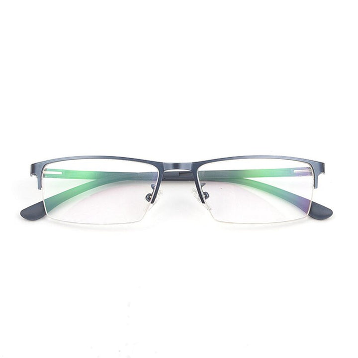 Men's Half Rim Metal Alloy Frame Eyeglasses A1508 Semi Rim Bclear gray  