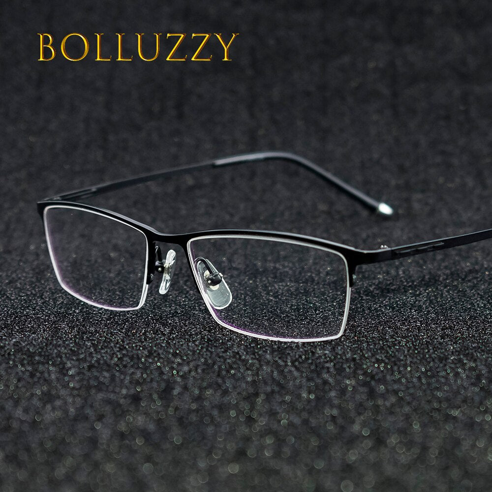 Unisex Titanium Eyeglasses Half Rim Frame T018 Semi Rim Bolluzzy   