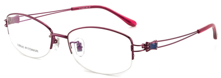 Aissuarvey Women's Semi Rim Titanium Frames Eyeglasses Rhinestones As75045 Semi Rim Aissuarvey Eyeglasses   