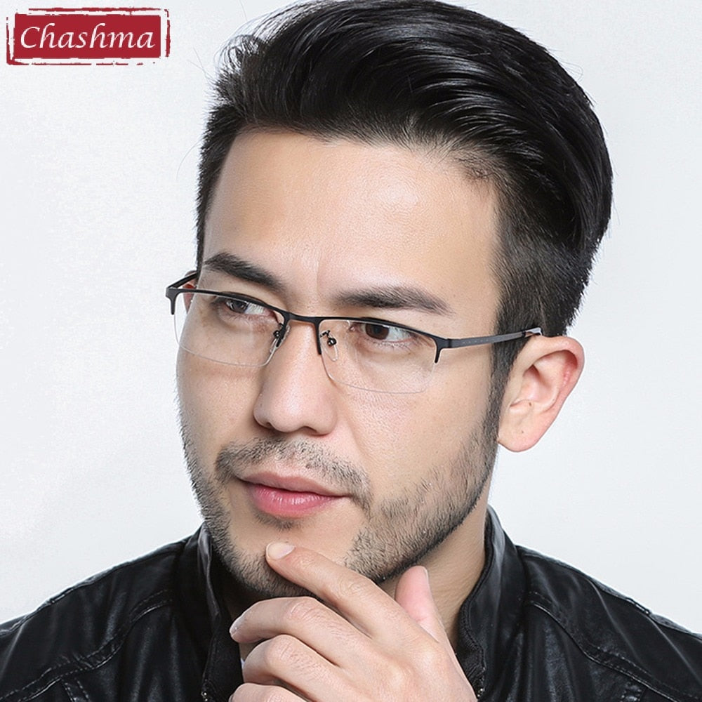 Men's Eyeglasses Alloy Half Frame 2017 Frame Chashma   