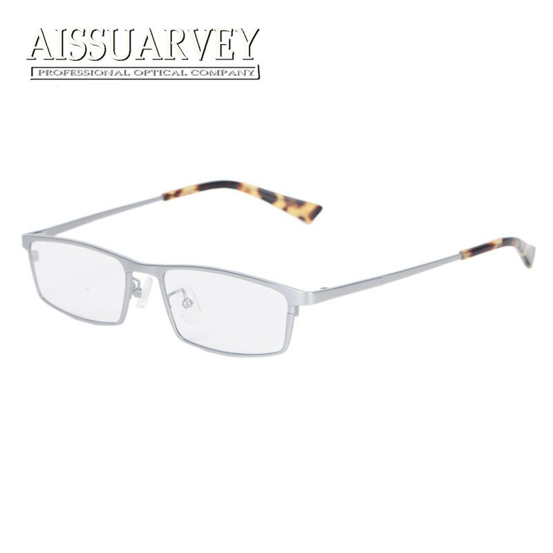Aissuarvey Men's Full Rim Titanium Frame Eyeglasses  AS0003 Full Rim Aissuarvey Eyeglasses Silver  