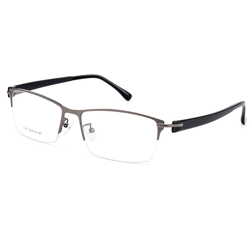 Men's Eyeglasses Semi Rim Titanium Alloy Square Y7017 Frame Gmei Optical C3  
