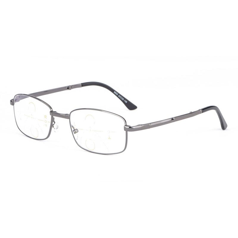 Hotochki Unisex Foldable Full Rim Alloy Frame Progressive Anti Blue Light Reading Glasses B855 Reading Glasses Hotochki +100 gray 