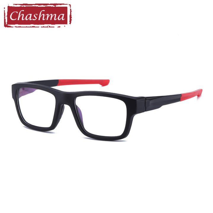 Men's Eyeglasses Sport TR90 Anti Glare Anti Reflective 9124 Sport Eyewear Chashma Black with Red  