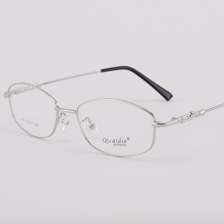 Women's Full Rim Memory Alloy Frame Eyeglasses 857 Full Rim Bclear Silver  