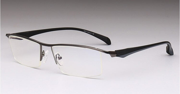 Men's Anti Blue Light Half Rim Eyeglasses Titanium Acetate Frames Semi Rim Brightzone   