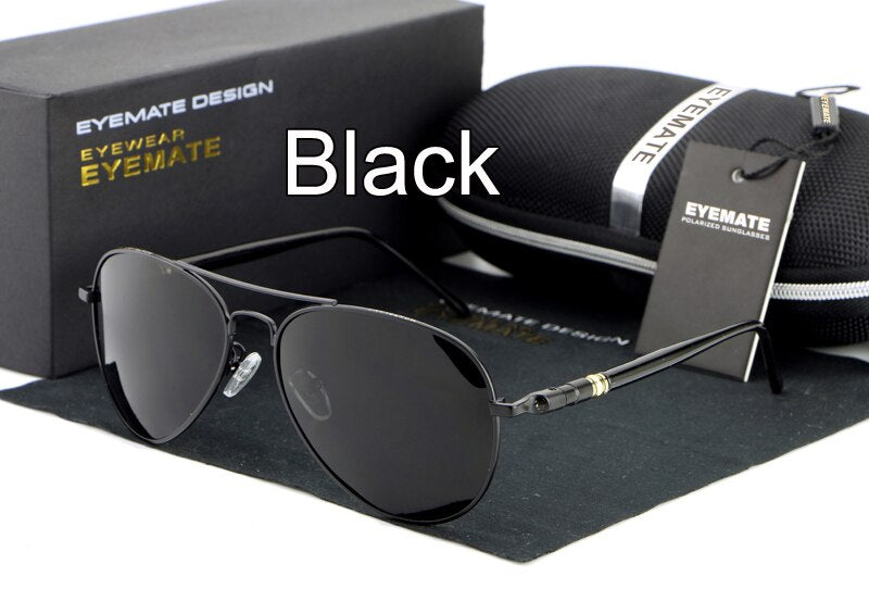 Hdcrafter Unisex Full Rim Double Bridge Oval Alloy Frame Polarized Sunglasses Le001 Sunglasses HdCrafter Sunglasses black  