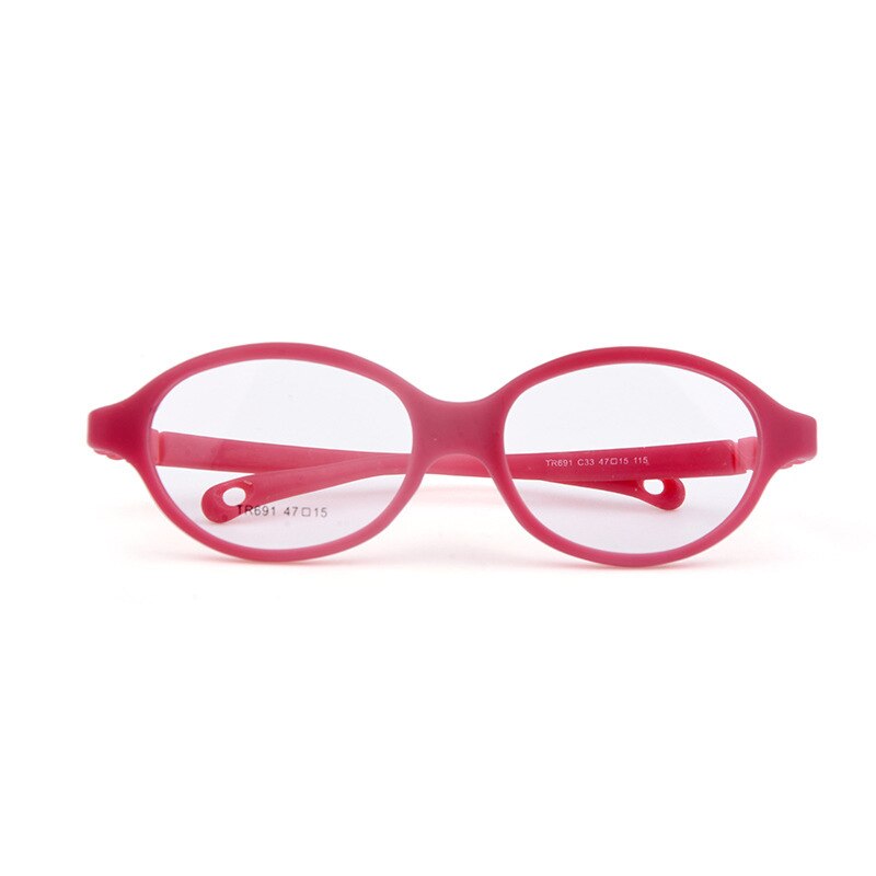 Unisex Round Full Frame Titanium Plastic Eyeglasses Frame Brightzone C33 rose red  