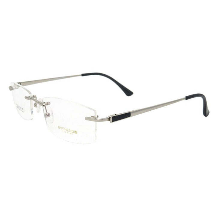 Men's Eyeglasses Titanium Alloy S8326 Rimless Rimless Gmei Optical Silver  