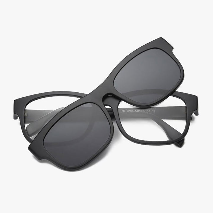 Reven Jate 2203 Plastic Polarized Sunglasses Frame With Magnetic Super Light Mirror Coating Sunglasses Reven Jate Black  