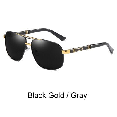 Ralferty Men's Sunglasses Polarized Tac Square D0960 Sunglasses Ralferty Black Gold - Gray China As picture