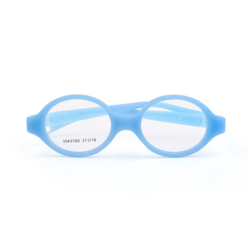Unisex Children's Round Eyeglasses Plastic Titanium Frame 3543700 Frame Brightzone C14 blue  