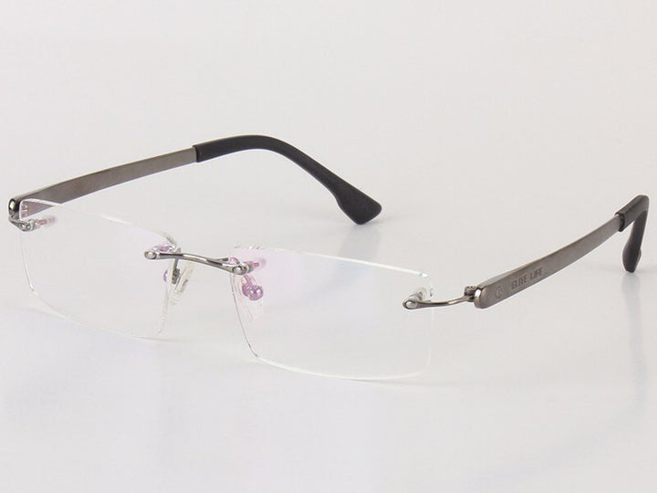 Men's Eyeglasses Titanium Rimless 018 Rimless Chashma gray  