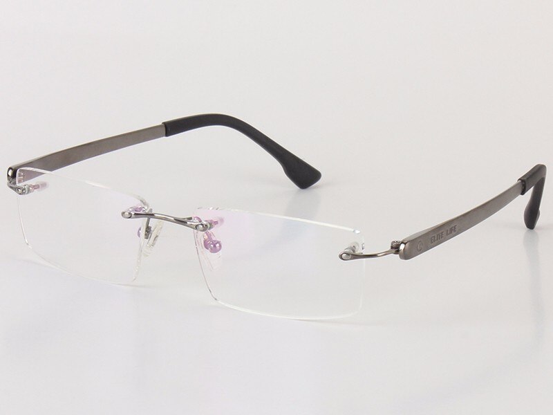 Men's Eyeglasses Titanium Rimless 018 Rimless Chashma gray  