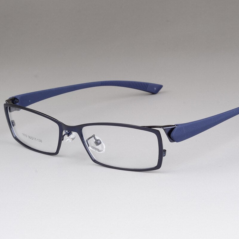 Men's Alloy Frame Full Rim Eyeglasses S1976 Full Rim Bclear Blue  