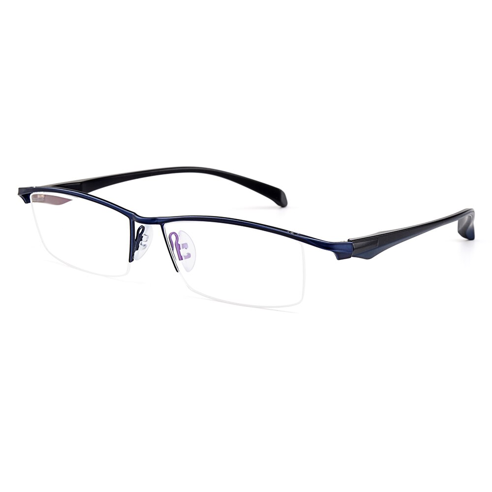 Men's Eyeglasses Semi Rim Titanium Alloy Square Y8011 Frames Gmei Optical   