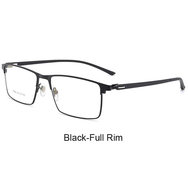 Hotochki Men's IP Electroplated Alloy Full/Semi Rim Frame Eyeglasses P9960 Semi Rim Hotochki BlackFullRim  