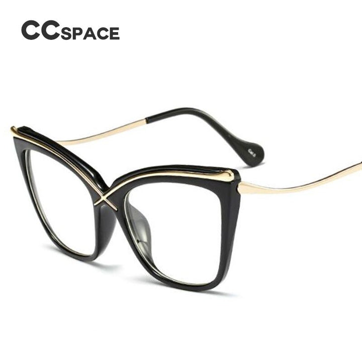 CCSpace Women's Full Rim Brow Line Cat Eye Resin Frame Eyeglasses  45124 Full Rim CCspace   
