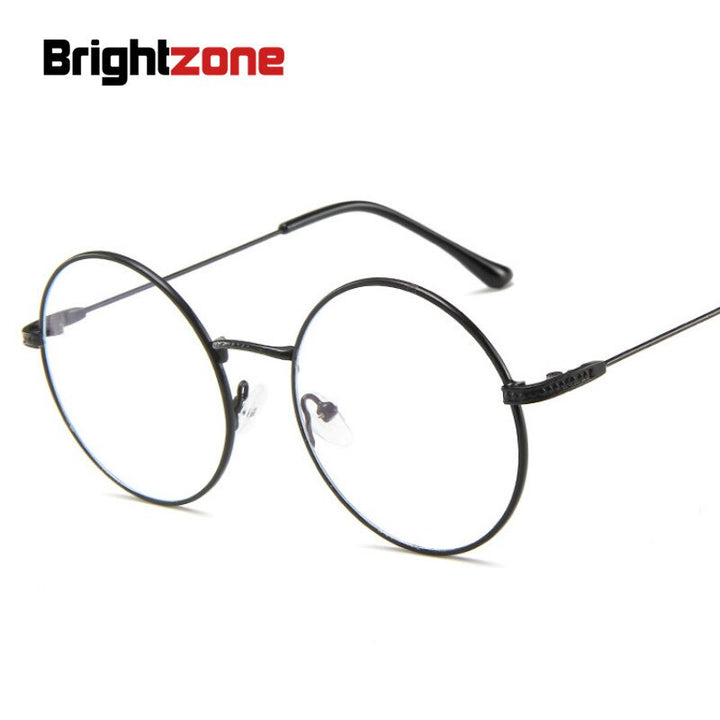 Unisex Round Anti Blue Light Lenses Full Frame Eyeglasses Anti Blue Brightzone Black  