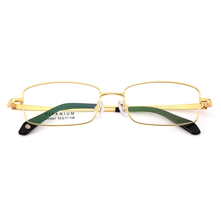 Men's Eyeglasses Ultralight 100% Pure Titanium Half Rim Lr9867 Semi Rim Gmei Optical   