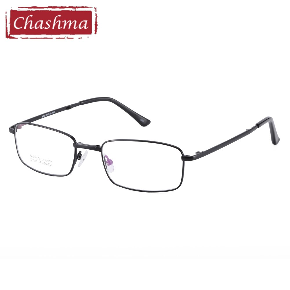 Chashma Ottica Unisex Full Rim Square Foldable Stainless Steel Alloy Eyeglasses 8827 Full Rim Chashma Ottica Black  