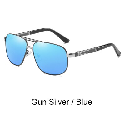 Ralferty Men's Sunglasses Polarized Tac Square D0960 Sunglasses Ralferty Gun Silver - Blue China As picture