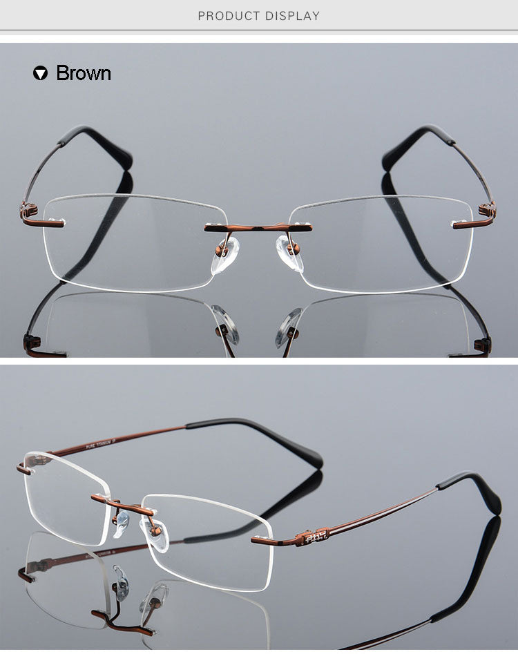 Reven Jate 633 Rimless Men Eyeglasses Frame Glasses For Man Eyewear Rimless Spectacles Rimless Reven Jate   
