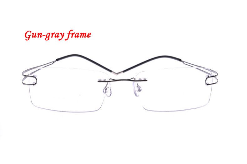 Unisex Eyeglasses Ultra-light Titanium Rimless 4022 Rimless Brightzone Gray  