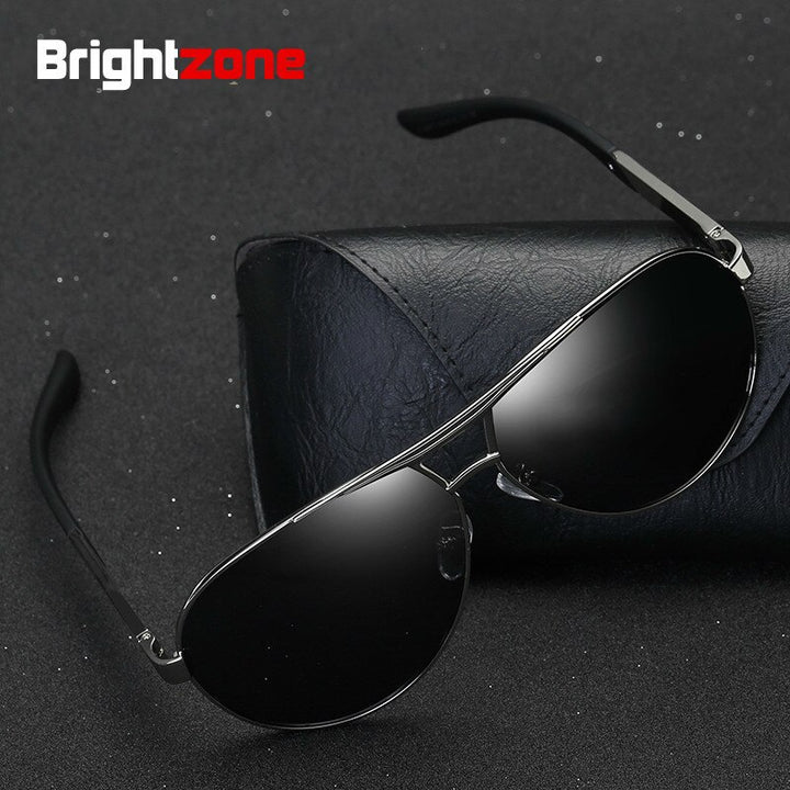 Brightzone Men's Sunglasses Polarized Square Alloy Tac P8013 Full Rim Brightzone   