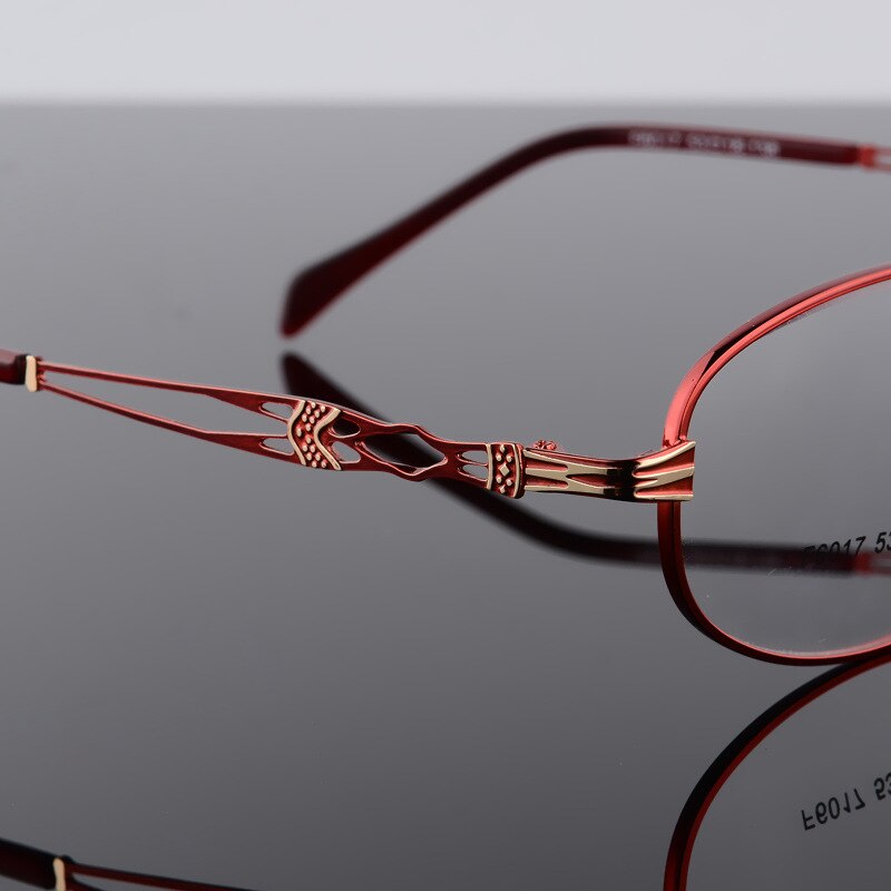 Women's Oval Full Rim Eyeglasses Alloy Frames F6017 Full Rim Bclear   