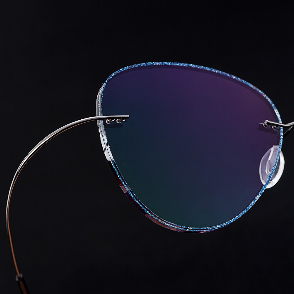 Men's Eyeglasses Rimless Titanium Alloy Gradient Grey T80893 Rimless Gmei Optical   