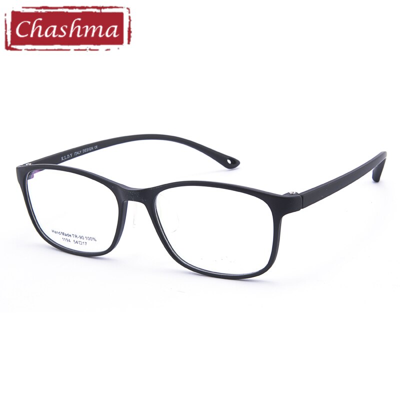 Chashma Men's Full Rim Square Tr 90 Titanium Sport Eyeglasses 1194 Full Rim Chashma Matte Black  