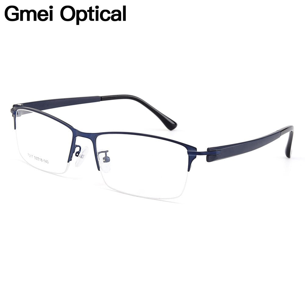 Men's Eyeglasses Semi Rim Titanium Alloy Square Y7017 Frame Gmei Optical   
