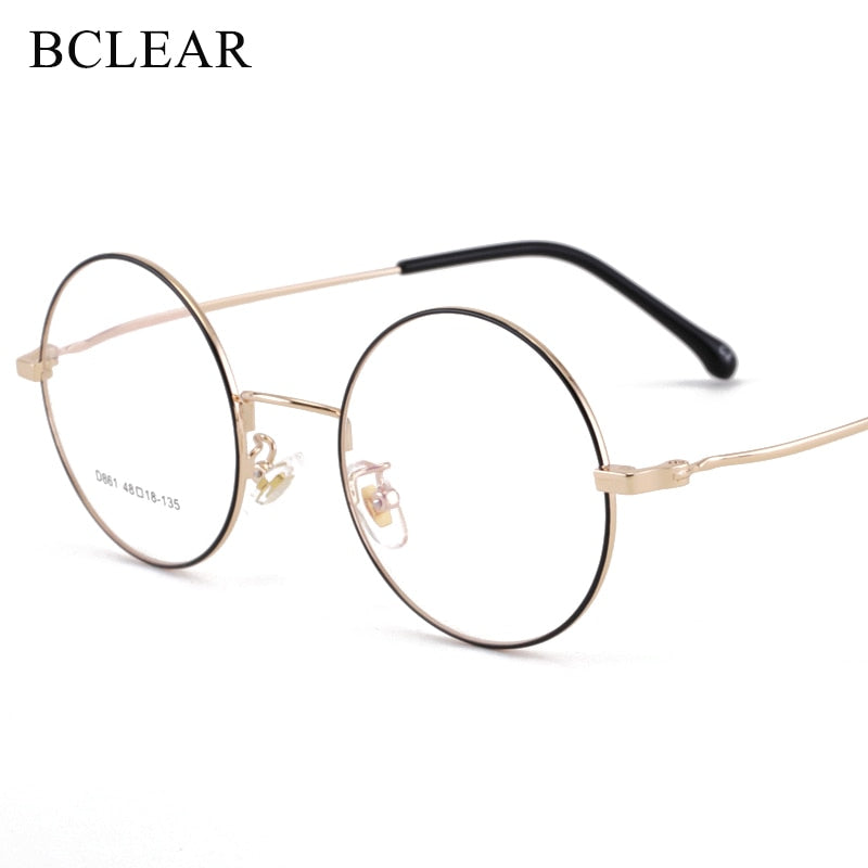 Unisex Round Alloy Full Rim Eyeglasses Scd86 Full Rim Bclear   