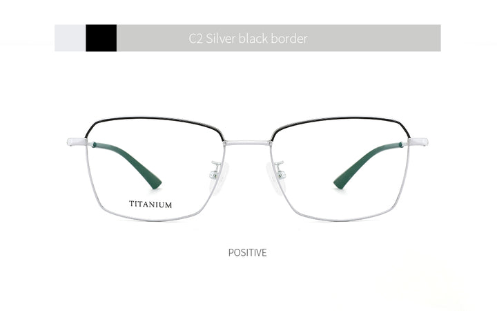 Kansept Men's Full Rim Square Titanium Alloy Frame Eyeglasses 190005 Full Rim Kansept   