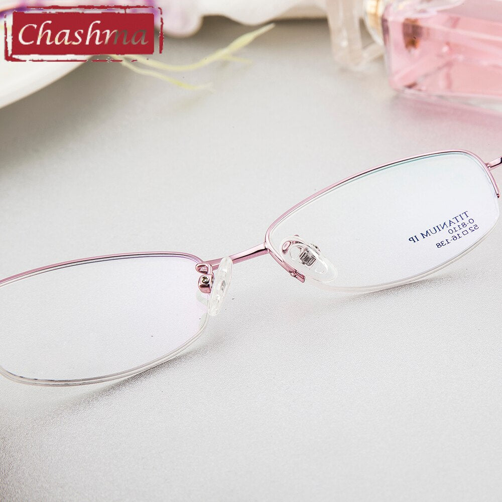 Women's Eyeglasses Semi Rimmed Titanium 8110 Semi Rim Chashma   