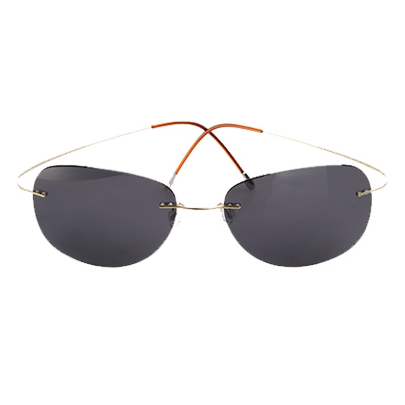 Men's Sunglasses Ultra-light Titanium Polarized Rimless Sunglasses Brightzone Gold  