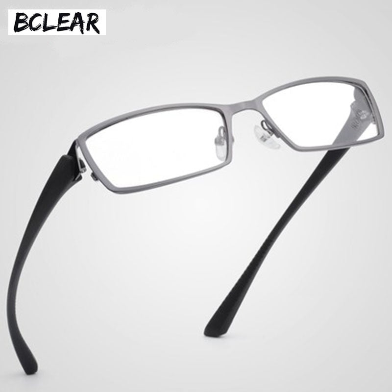 Men's Full Rim Alloy Frame Eyeglasses TR-90 Temples S1976 Full Rim Bclear   