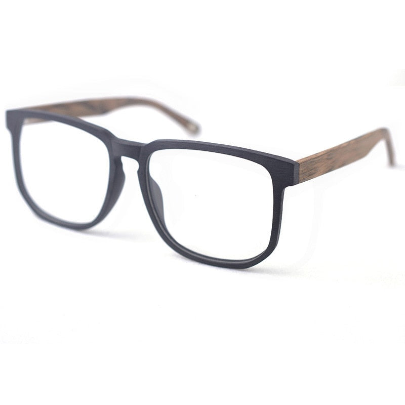 Hdcrafter Unisex Oversized Square Round Wood Frame Eyeglasses Ps5104 Frame Hdcrafter Eyeglasses   
